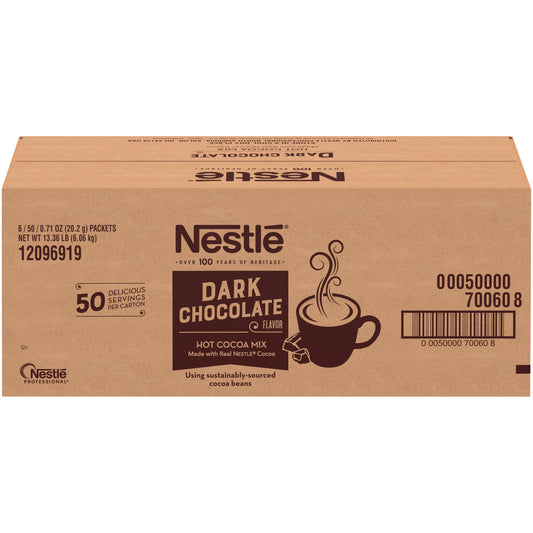 Nestle Dark Hot Cocoa Mix Rich 0.713 Ounce Size - 300 Per Case.