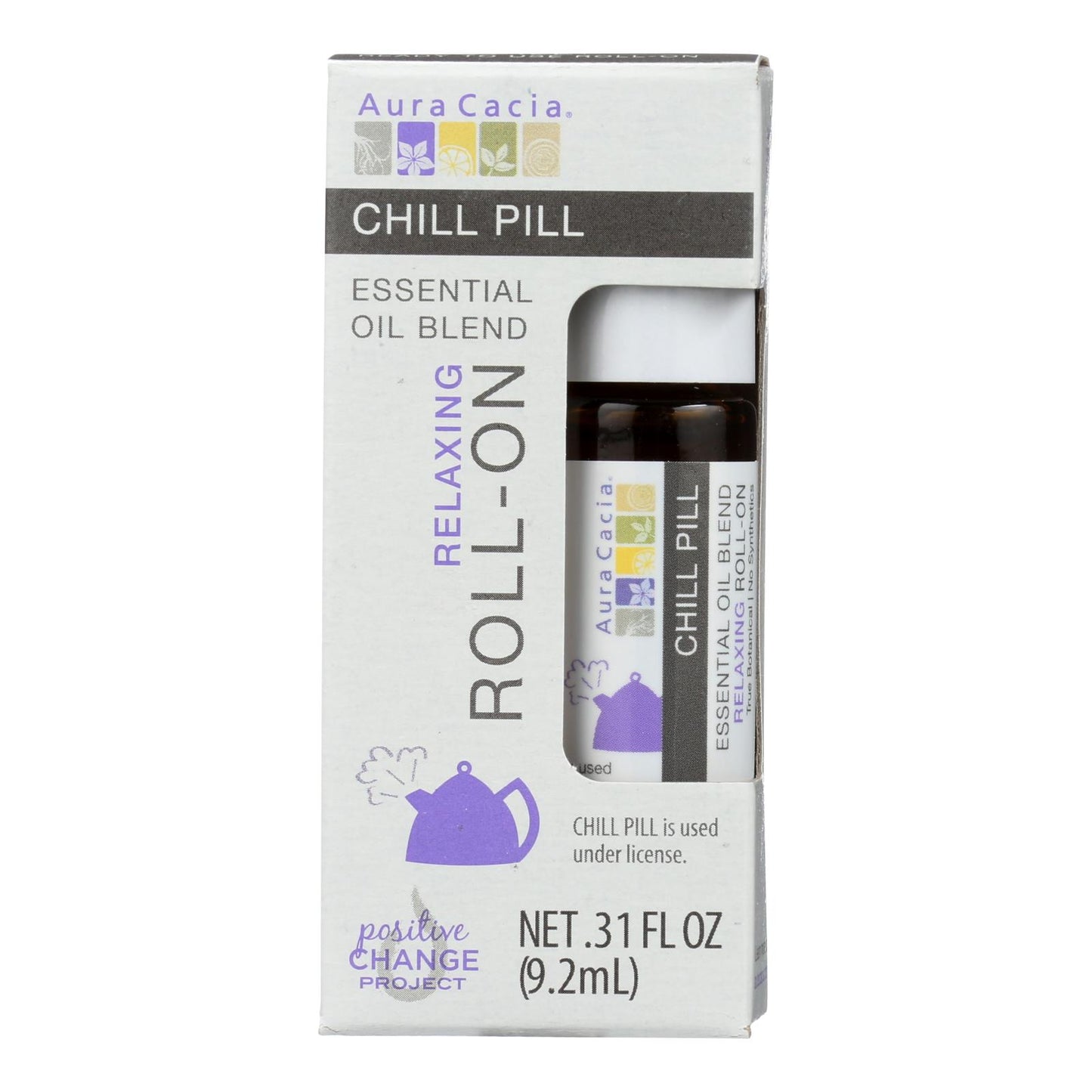 Aura Cacia - Roll On Essential Oil - Chill Pill - Case of 4 - .31 fl Ounce