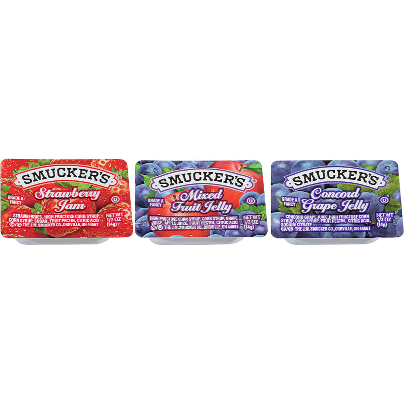 Smucker Assortment Plastic 0.5 Ounce Size - 6.25 Pound Per Case.