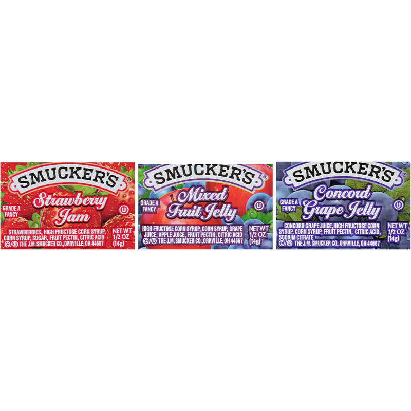 Smucker Assortment Plastic 0.5 Ounce Size - 6.25 Pound Per Case.