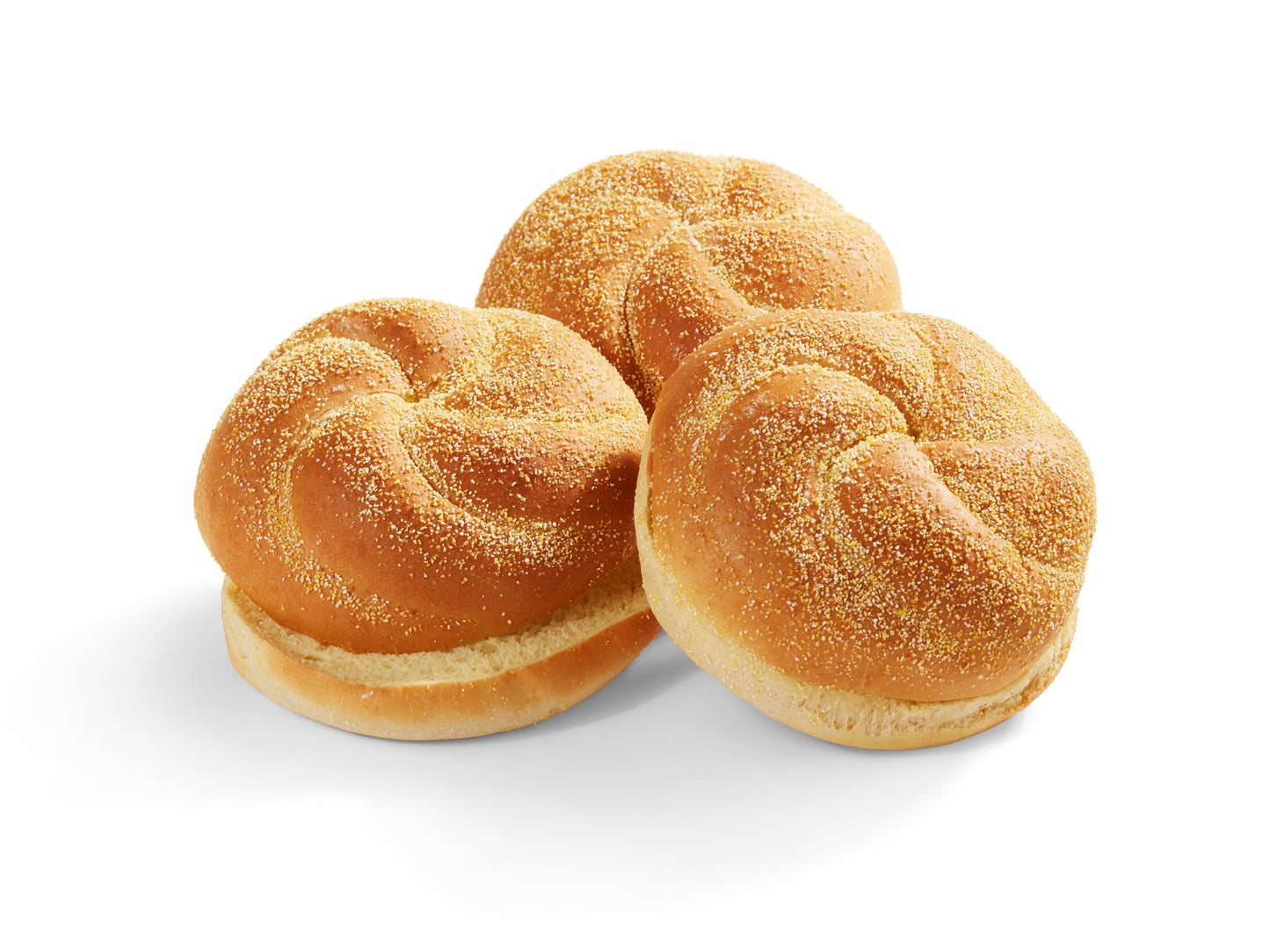 Klosterman Cornmeal Kaiser Bun 72 Count Packs - 1 Per Case.