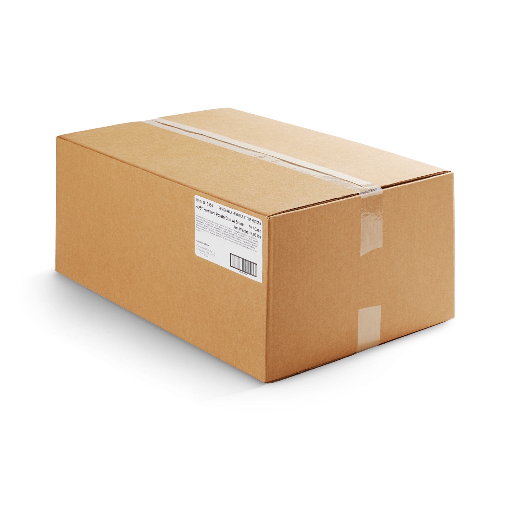 Klosterman 5" Potato Bun With Shine 96 Count Packs - 1 Per Case.