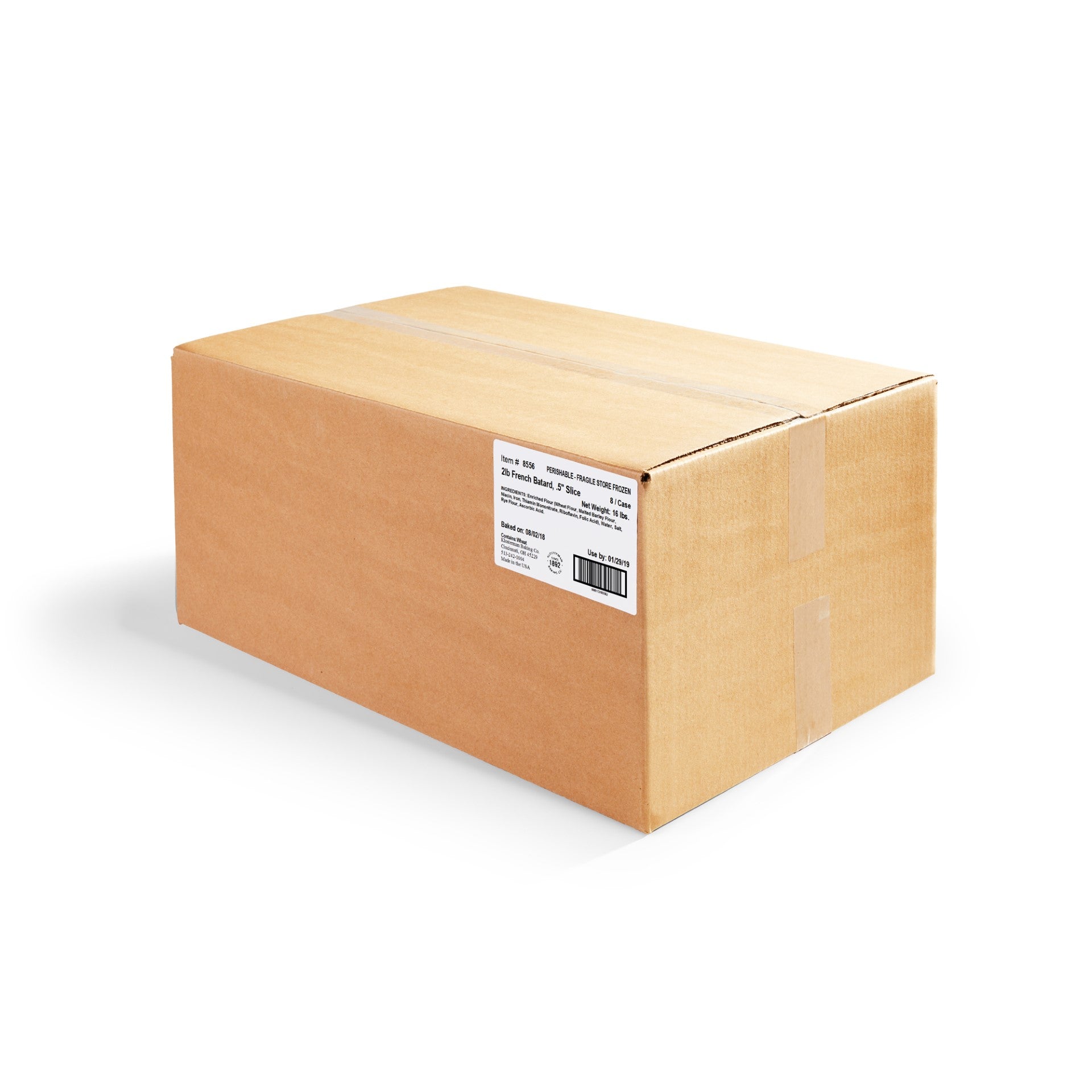 Klosterman Artisan Thick Sliced French Batard 8 Count Packs - 1 Per Case.