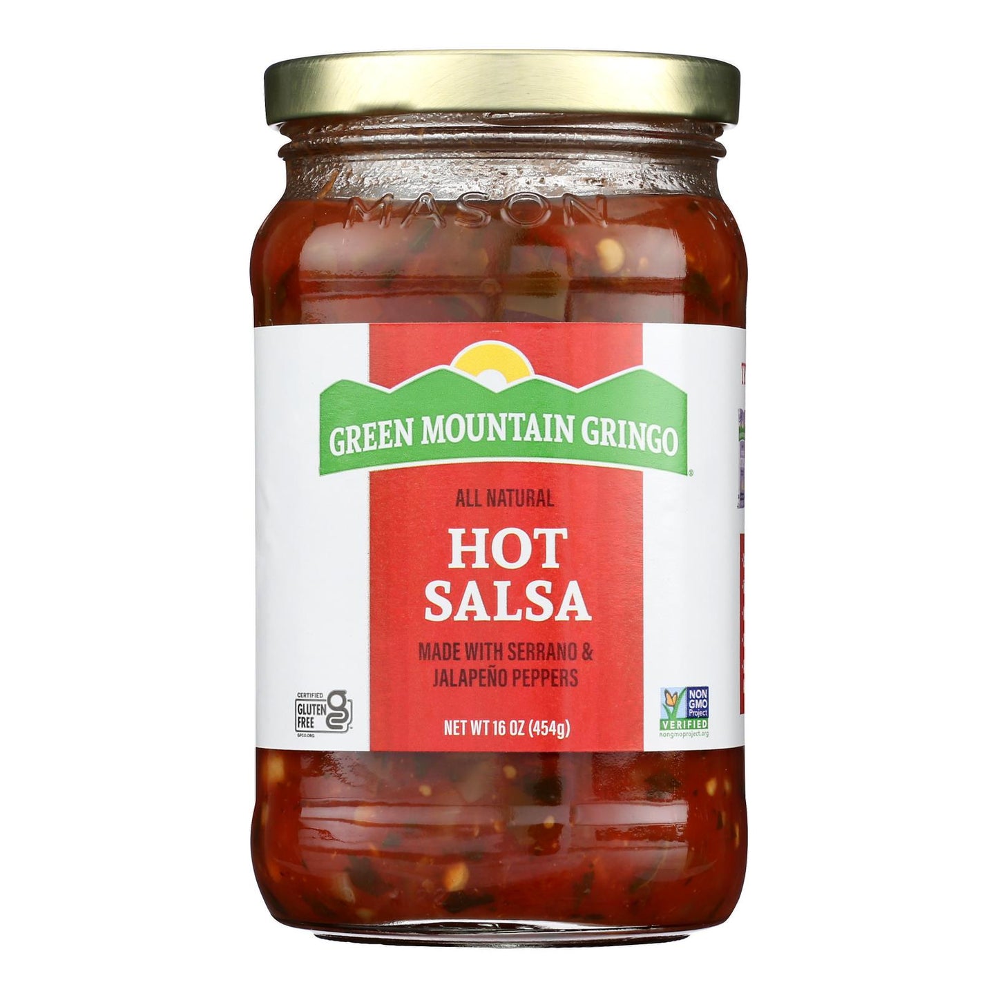 Green Mountain Gringo Hot Salsa - Case of 12 - 16 Ounce.