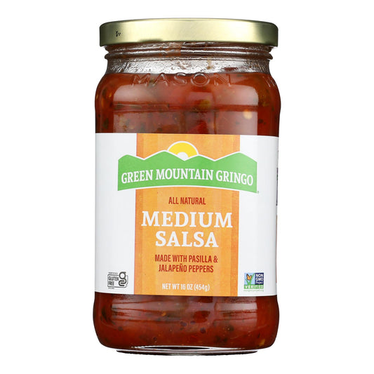 Green Mountain Gringo Medium Salsa - Case of 12 - 16 Ounce.