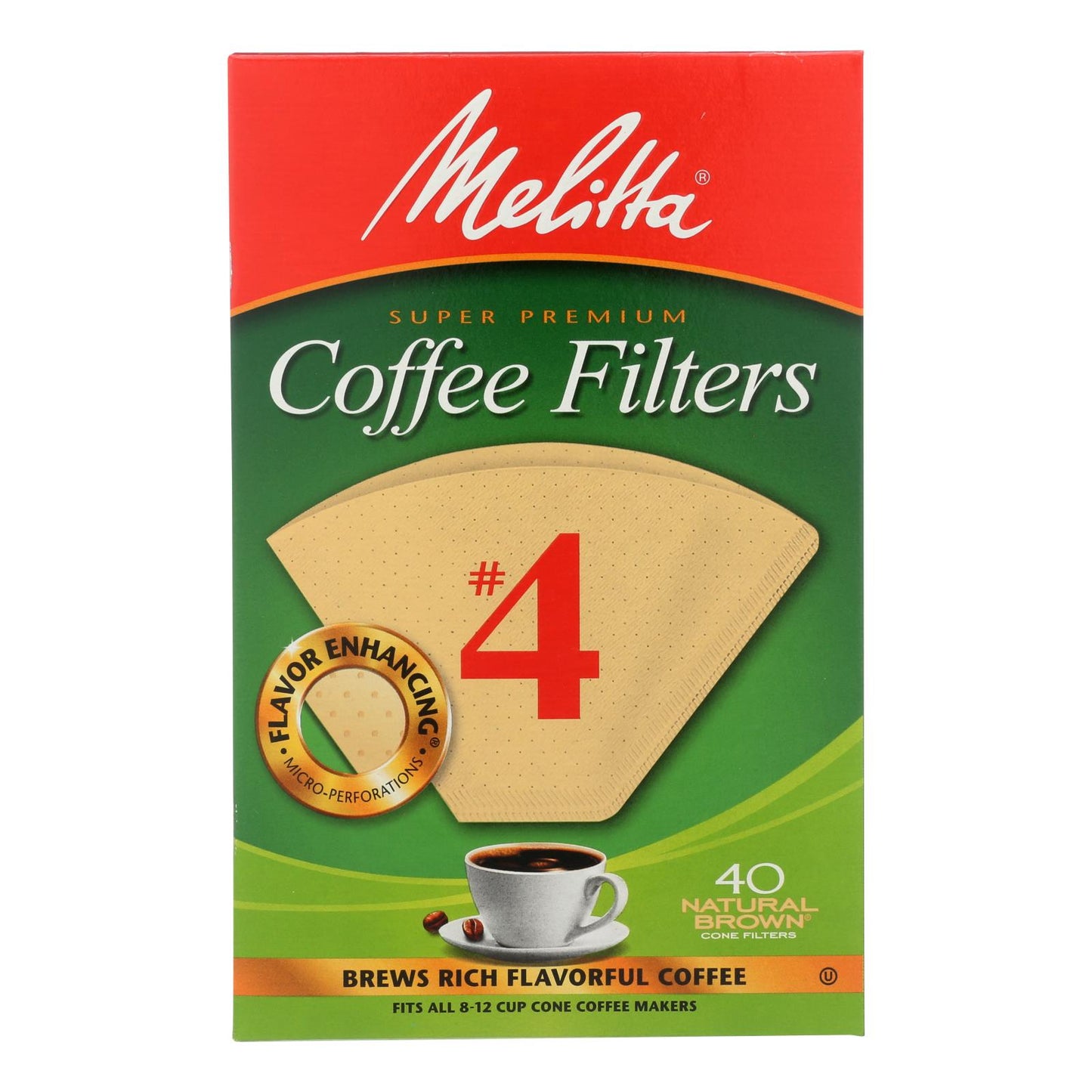 Melitta - Cone Filter Brown No.4 - Case of 12 - 40 Count