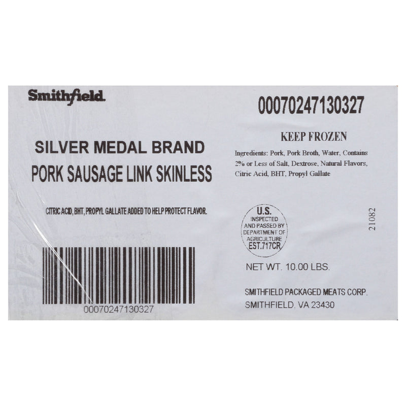 Sausage Link Skinless Silver Medal 10.71 Pound Each - 1 Per Case.