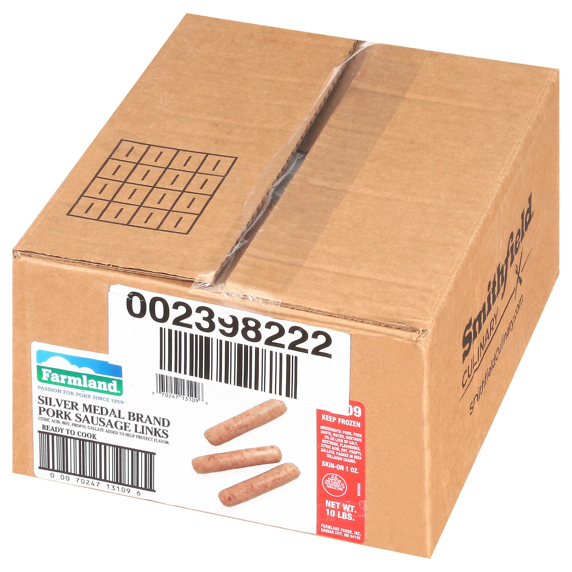 Sausage Link Lean Silver Medal 10 Pound Each - 1 Per Case.