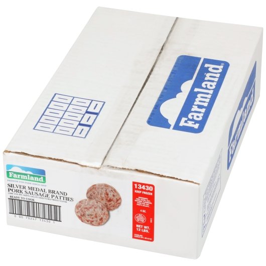 Farmland Formax 58% Lean Silver Medal Sausage Patty 13.5 Pound Each - 1 Per Case.