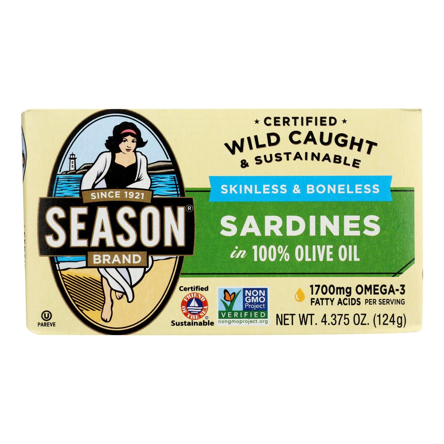 Season Sardines In Olive Oil  - Case of 12 - 4.375 Ounce