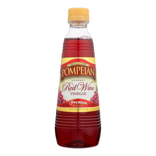 Pompeian Gourmet Vinegar - Red Wine - Case of 12 - 16 Fl Ounce.