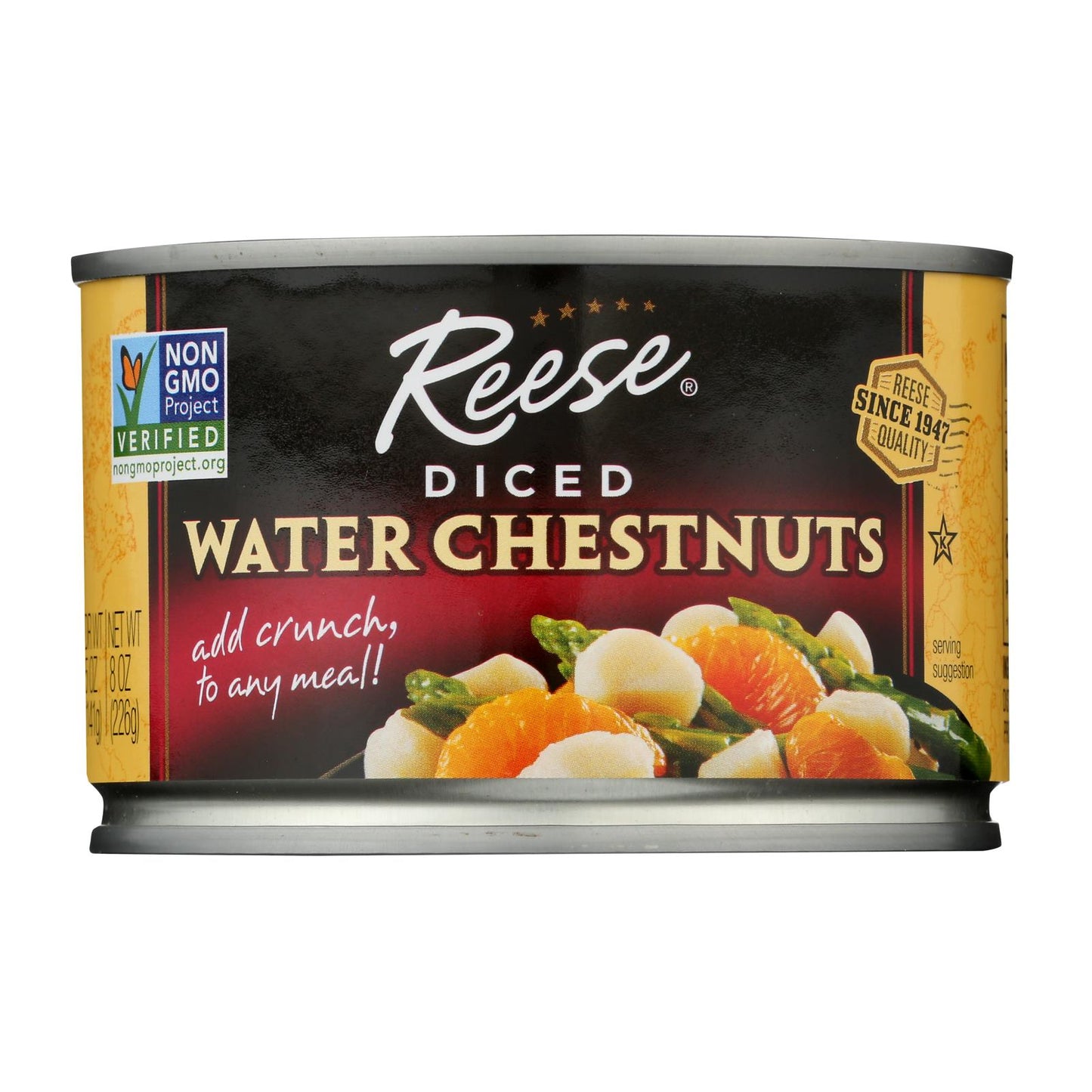 Reese Water Chestnuts - Diced - Case of 24 - 8 Ounce