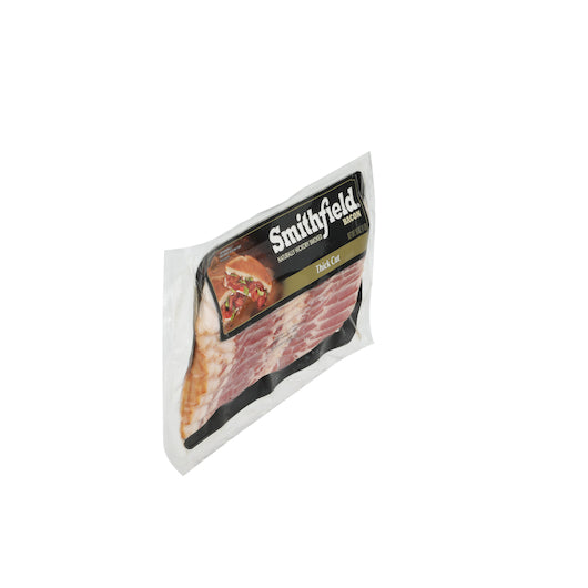 Smithfield Naturally Hickory Smoked Bacon Thick Cut 16 Ounce Size - 24 Per Case.