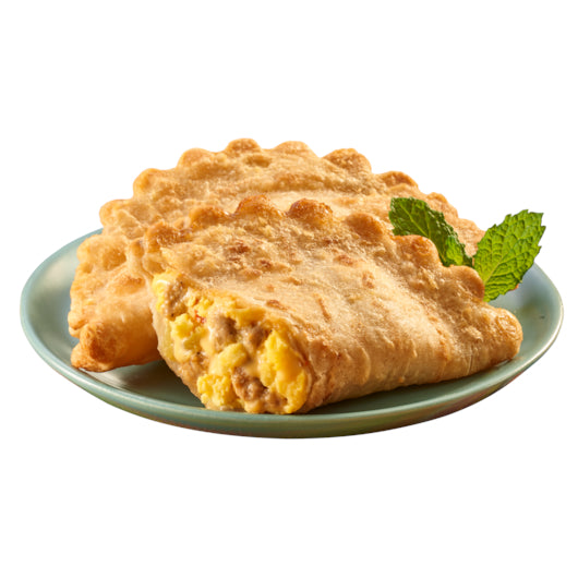 El Monterey Empanada Egg Sausage Cheese Potato Sleeveless, 3 Ounces, 8 per box - 24 Per Case.