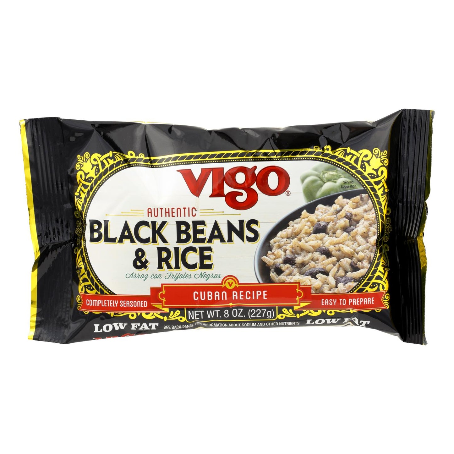 Vigo Black Bean and Rice - Case of 12 - 8 Ounce.