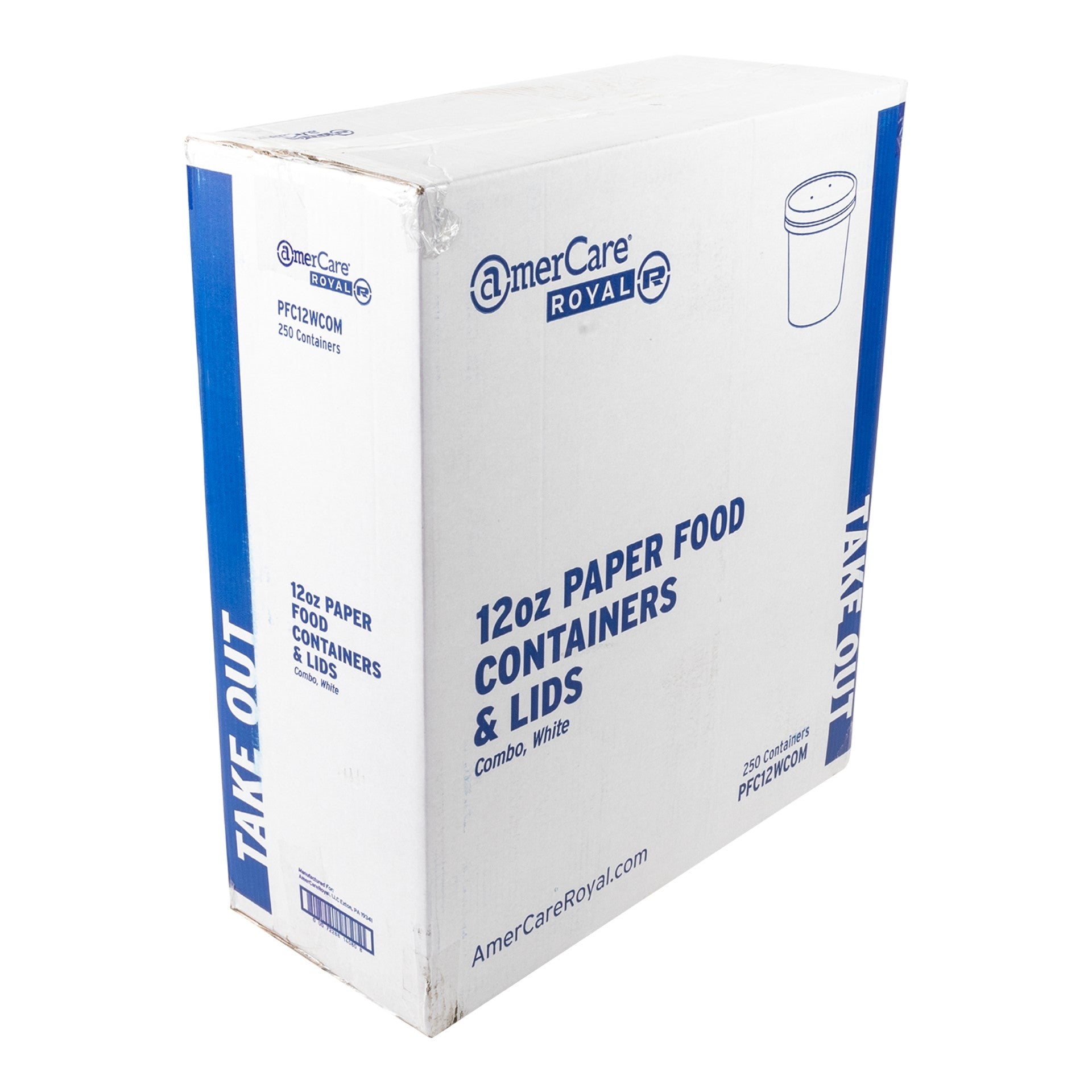 White Paper Food Container And Lid Combo 250 Each - 1 Per Case.