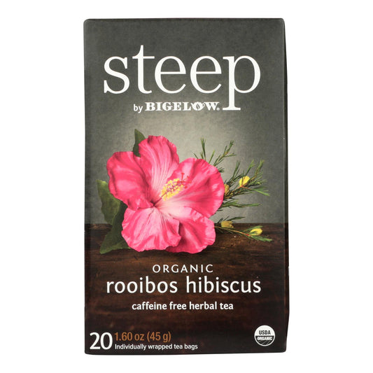 Steep By Bigelow Organic Rooibos Hibiscus Tea  - Case of 6 - 20 BAGS