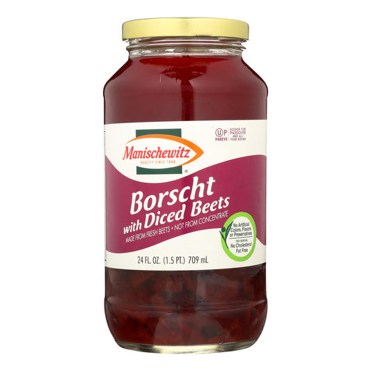 Manischewitz - Borscht with Shredded Beets - Case of 12 - 24 Ounce.