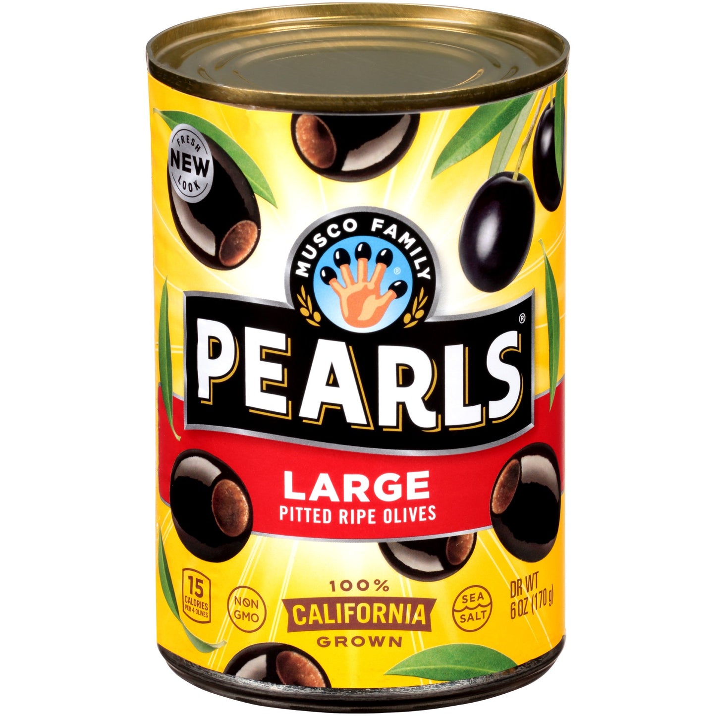 Olives Large Pitted Ripe 6 Ounce Size - 12 Per Case.