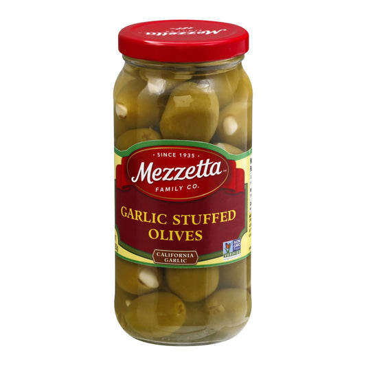 Mezzetta Reese Mezzetta Olive Stuffed Garlic - Case of 6 - 10 Ounce.