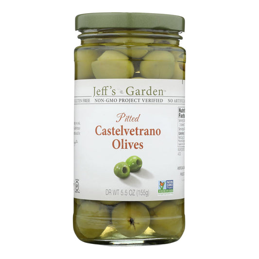 Jeff's Garden - Castelvetrano Olives - Pitted - Case of 6 - 5.5 Ounce.