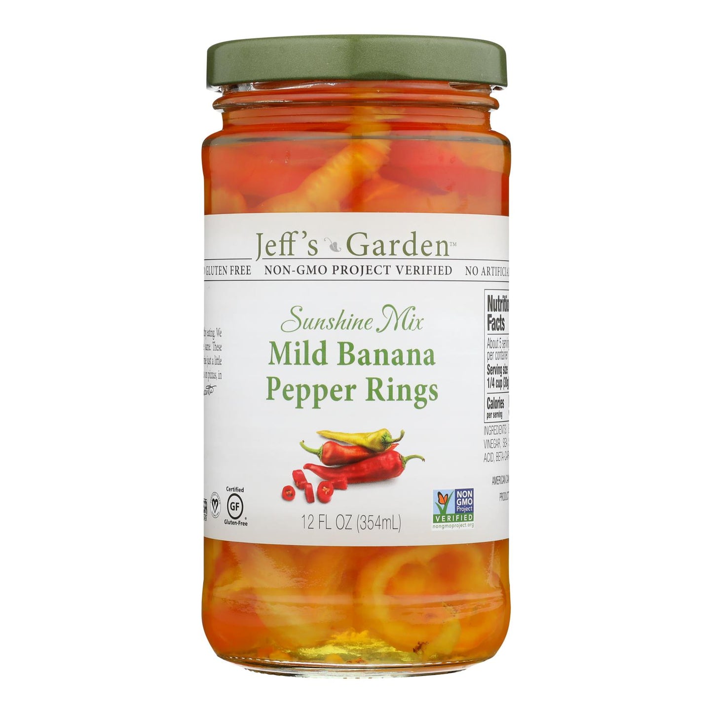 Jeff's Natural Banana Pepper - Mild - Sliced - Case of 6 - 12 fl Ounce