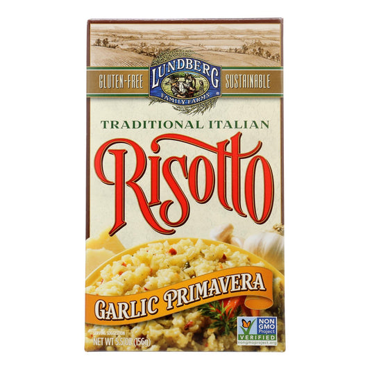 Lundberg Family Farms Risotto Garlic Primavera - Case of 6 - 5.5 Ounce.