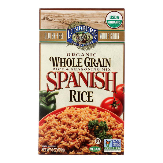 Lundberg Family Farms Organic Whole Grain Spanish Rice - Case of 6 - 6 Ounce.