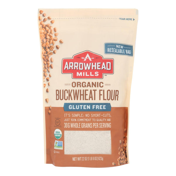 Arrowhead Mills - Organic Bukwheat Flour - Gluten Free - Case of 6 - 22 Ounce.