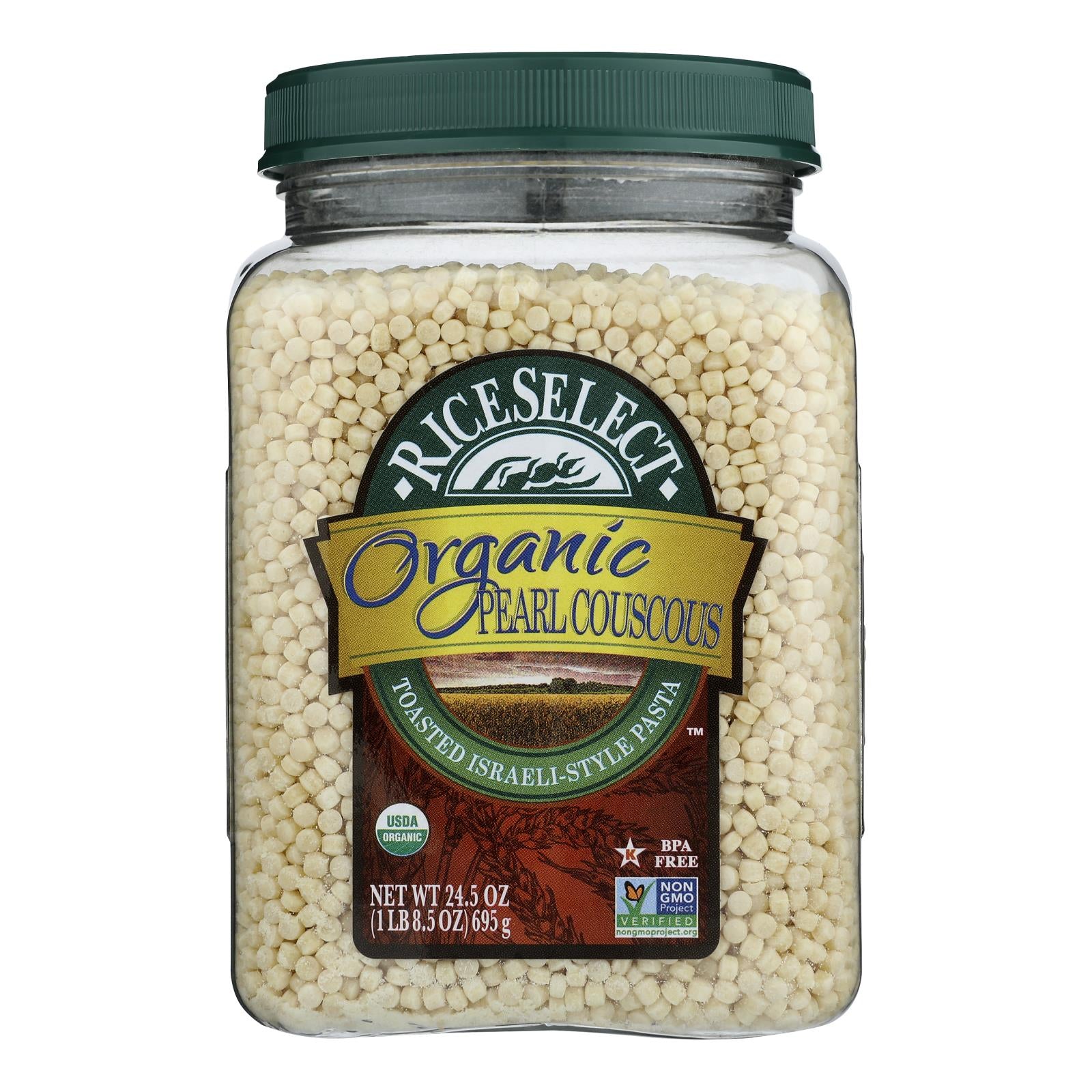 Riceselect Couscous, Pearl, Plain Organic  - Case of 4 - 24.5 Ounce