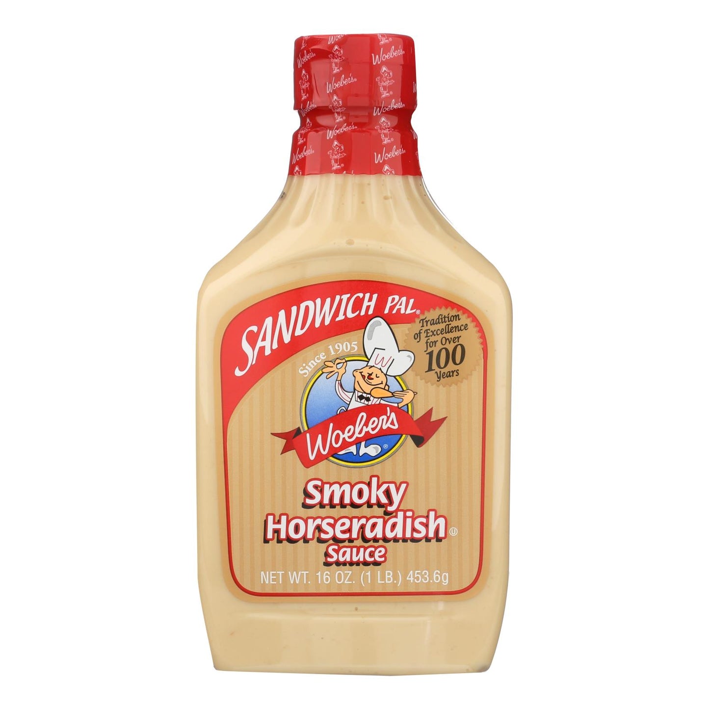 Woeber's Sandwich Pal Smoky Horseradish Sauce - Case of 6 - 16 Fl Ounce.