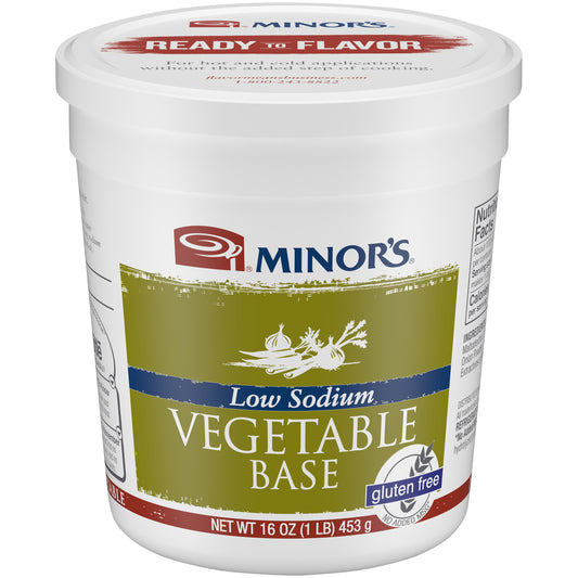 Minor's Vegetable Base Low Sodium (No Added Msg) Gluten Free 1 Pound Each - 6 Per Case.