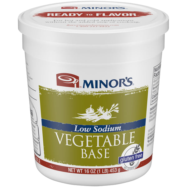 Minor's Vegetable Base Low Sodium (No Added Msg) Gluten Free 1 Pound Each - 6 Per Case.