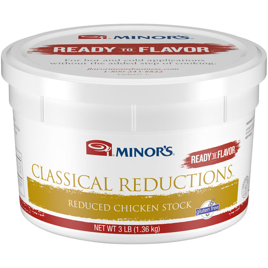 Minor's Classical Reduction Gluten Free Reduced Chicken Stock 3 Pound Each - 4 Per Case.