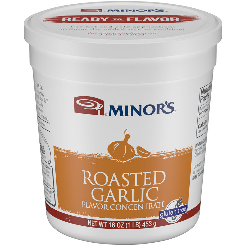 Minor's Roasted Garlic Flavor Concentrate Gluten Free 1 Pound Each - 6 Per Case.