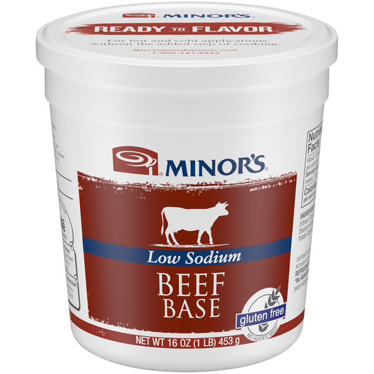 Minor's Beef Base Low Sodium (No Added Msg) Gluten Free 1 Pound Each - 6 Per Case.