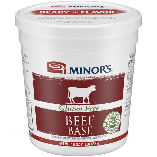 Minor's Gluten Free Beef Base Made With Natural Ingredients 1 Pound Each - 6 Per Case.