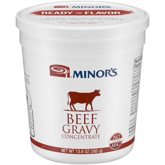 Minor's Beef Gravy Concentrate (No Added Msg) 13.6 Ounce Size - 6 Per Case.