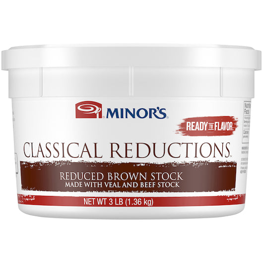 Minor's Classical Reduction Gluten Free Reduced Brown Stock 3 Pound Each - 4 Per Case.