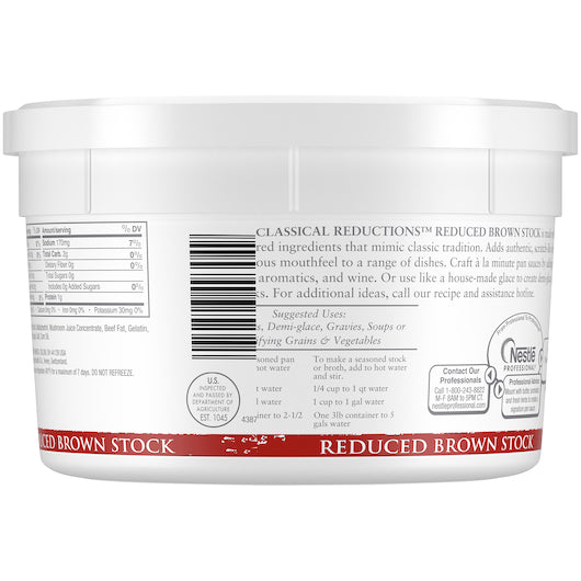 Minor's Classical Reduction Gluten Free Reduced Brown Stock 3 Pound Each - 4 Per Case.