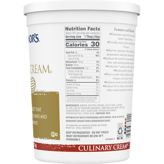 Minor's Culinary Cream, 5 Pounds, 4 per case