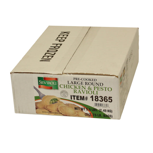 Seviroli Foods Pasta Large Round Chicken Pesto Ravioli 2.75 Pound Each - 2 Per Case.