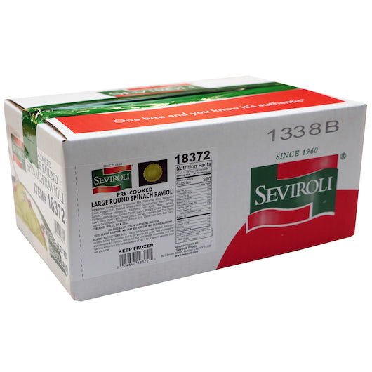 Seviroli Foods Pasta Large Round Spinach Cheese Ravioli 2.5 Pound Each - 2 Per Case.