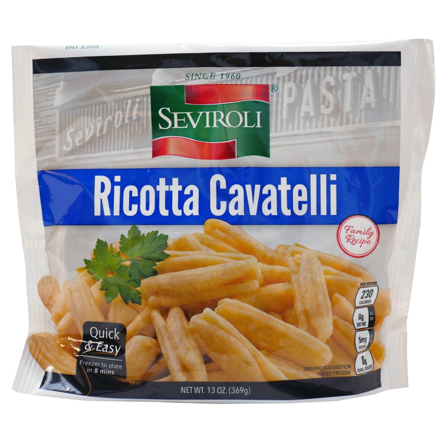 Seviroli Foods Pasta Ricotta Cavatelli 13 Ounce Size - 12 Per Case.