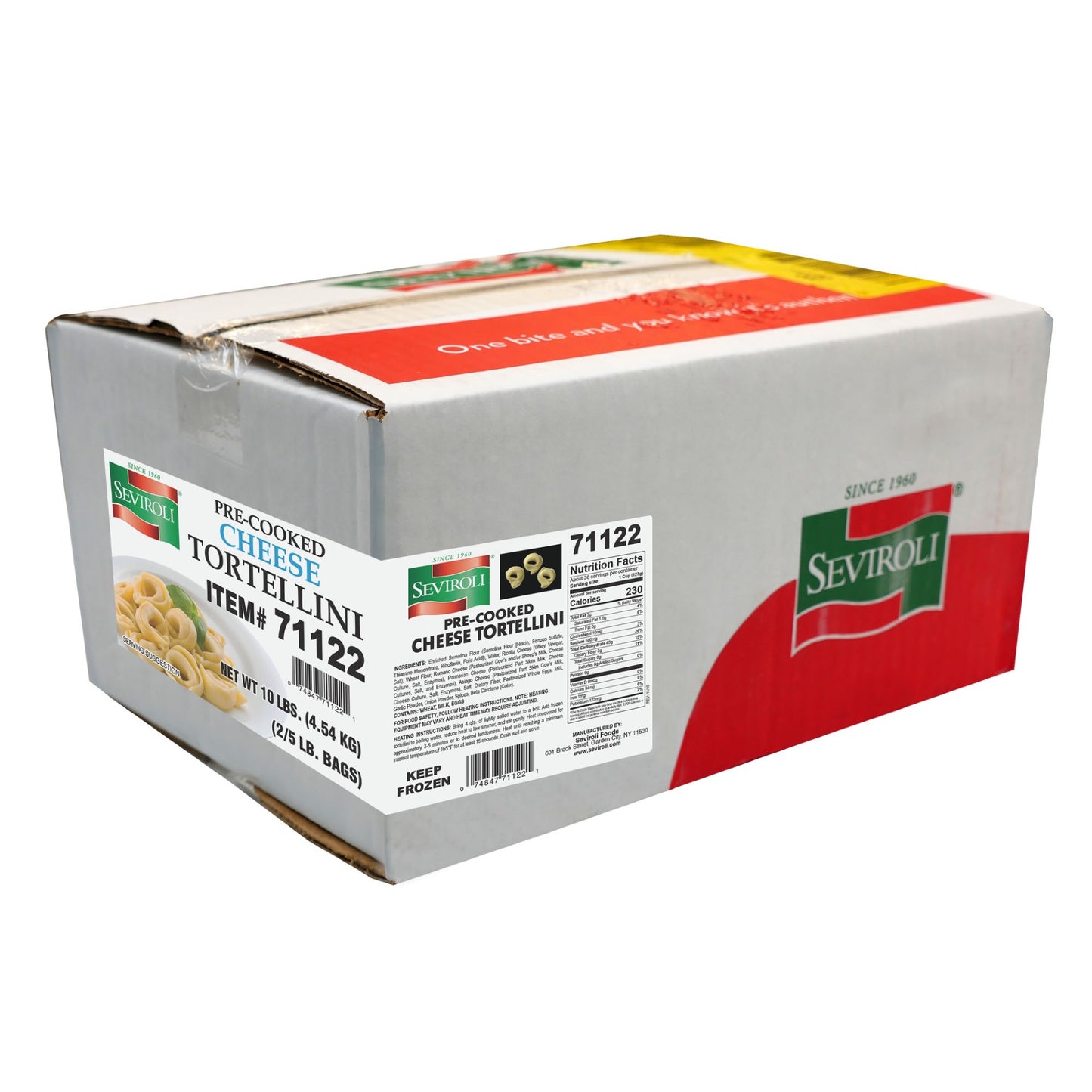 Seviroli Foods Pasta Tortellini Cheese 5 Pound Each - 2 Per Case.