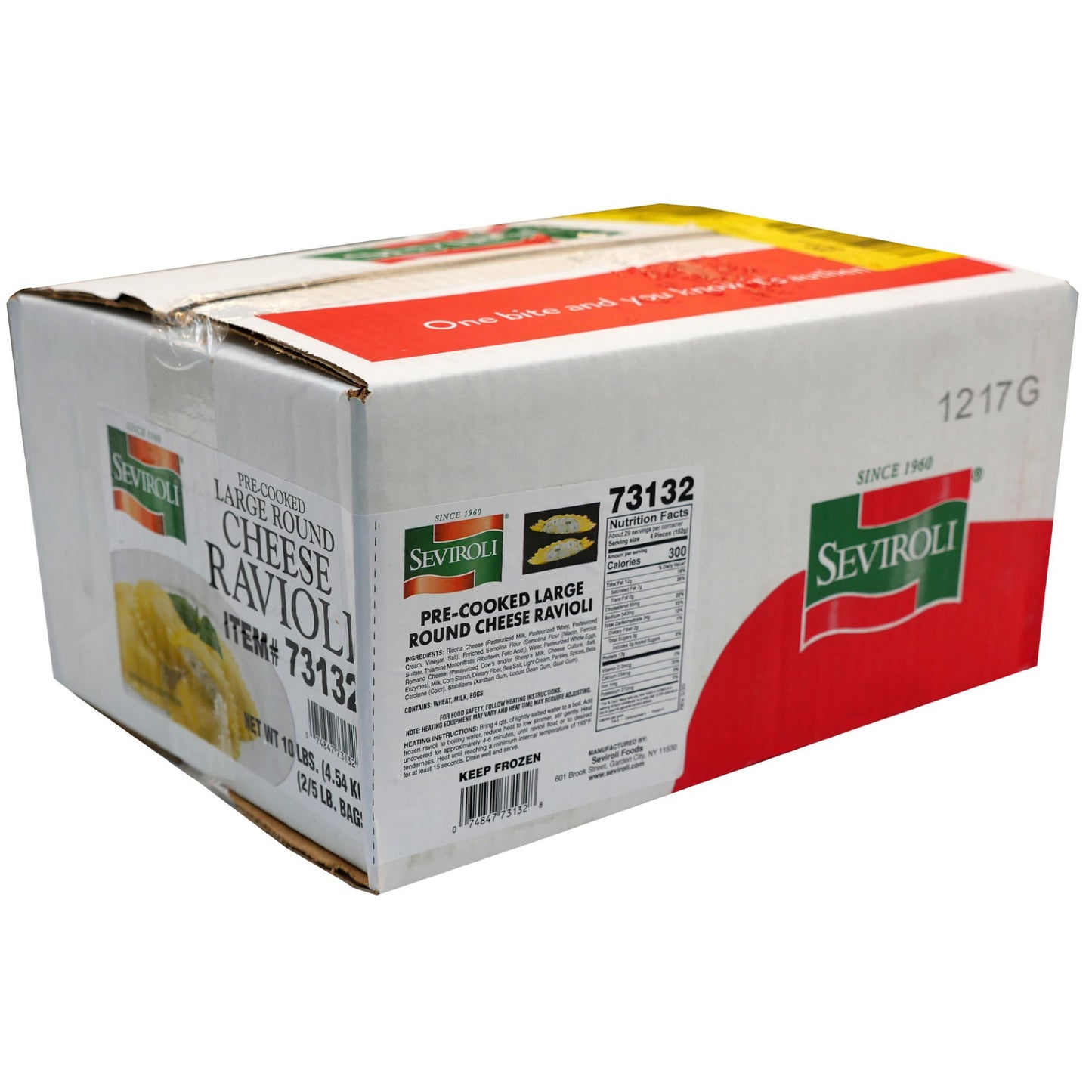 Seviroli Foods Pasta Large Round Cheese Ravioli 5 Pound Each - 2 Per Case.