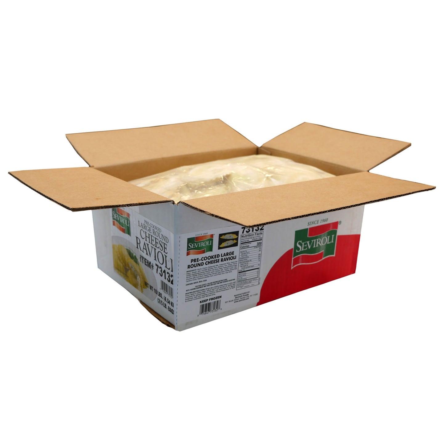 Seviroli Foods Pasta Large Round Cheese Ravioli 5 Pound Each - 2 Per Case.