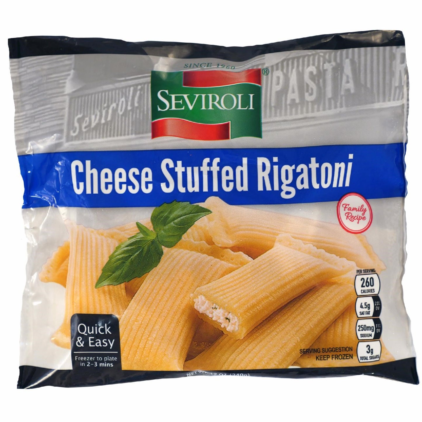 Seviroli Foods Pasta Stuffed Rigatoni 12 Ounce Size - 12 Per Case.