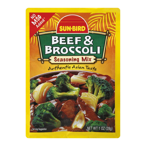 Sunbird Seasoning Mix - Beef and Broccoli - Case of 24 - 1 Ounce.