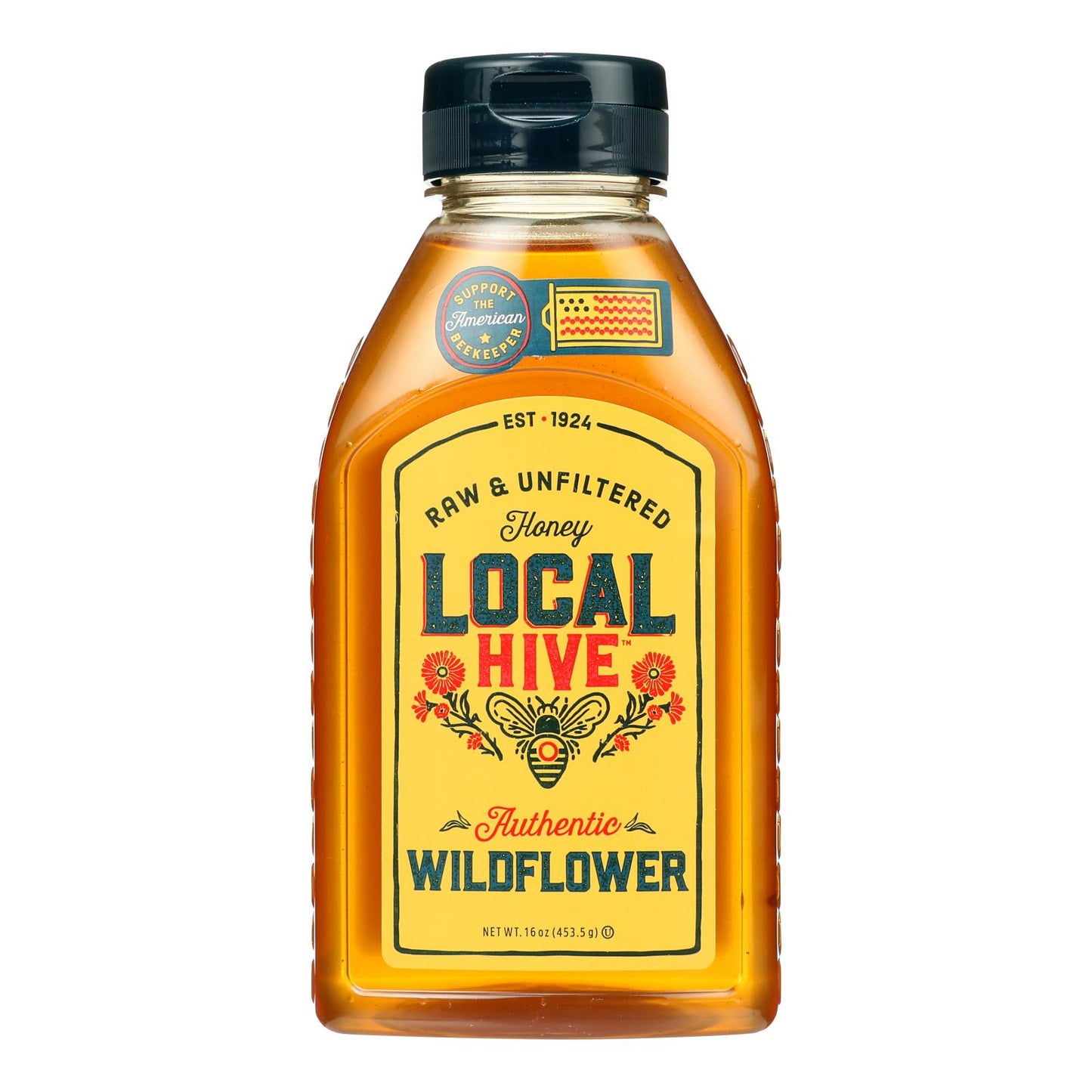 Local Hive 100% Pure Raw & Unfiltered Honey - Case of 6 - 16 Ounce